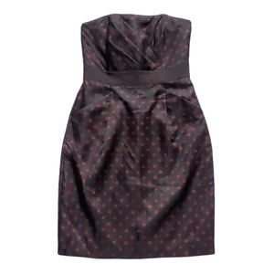 nwt WHBM Organza Dot Silk Dress 6 Red Black